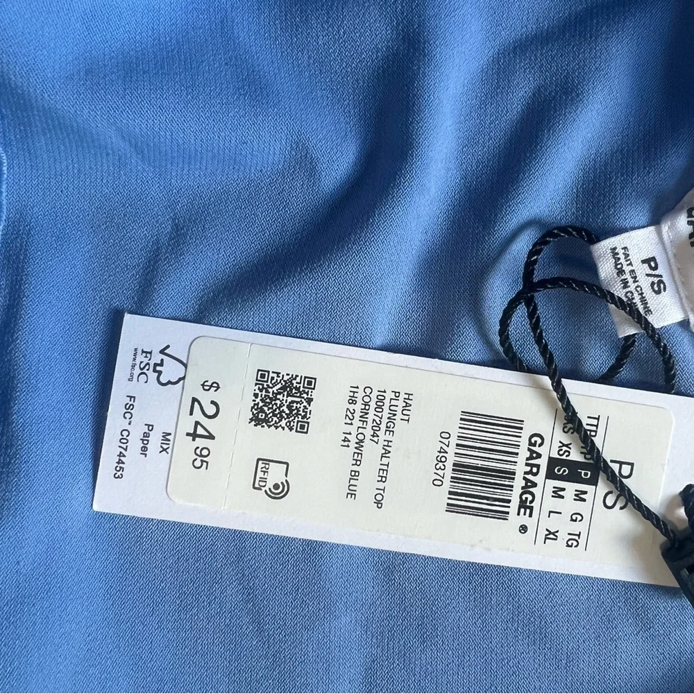 Garage Cropped Halter Top - Blue - Picture 4 of 4